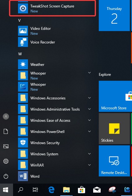Windows 10 のスタート メニューでアプリのショートカットを作成する方法