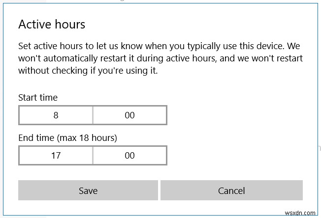 Windows 10 でアクティブ時間を構成する手順