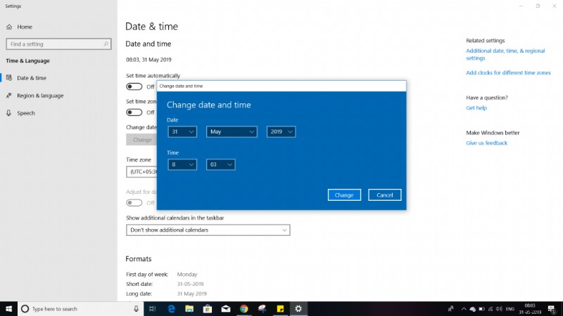 Windows 10 で間違った時刻を修正する方法