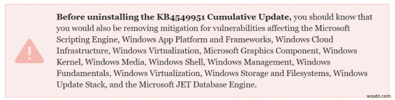 Windows 10 KB4549951 のアップグレードに失敗し、クラッシュとデータ損失が発生:回避方法