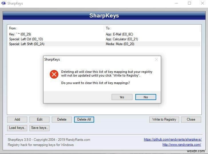 Windows 10 で SharpKeys を使用してキーボードを再マッピングする方法