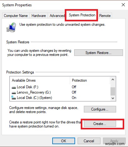 Windows 10、8、7、Vista、および XP で復元ポイントを作成する方法