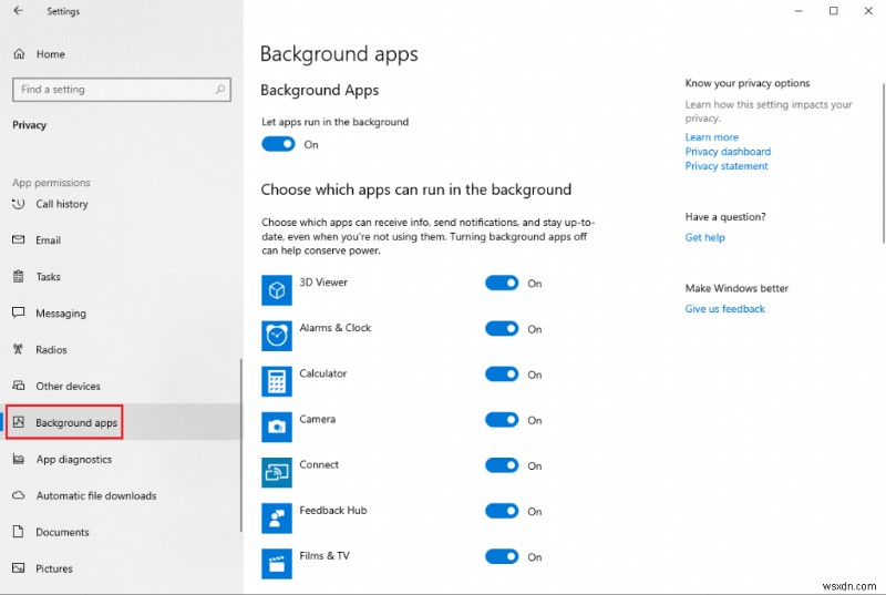 Windows 10 でバックグラウンド アプリの実行を停止する手順