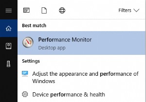 Windows 10 でパフォーマンス モニターを開く方法