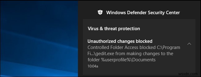 「フォルダー アクセスの制御」を使用して Windows 10 でランサムウェアをブロックする