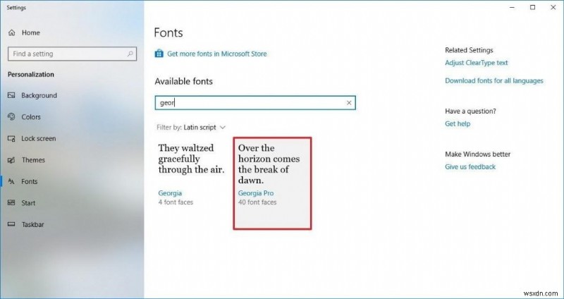 新しい Windows 10 フォント設定の使用方法