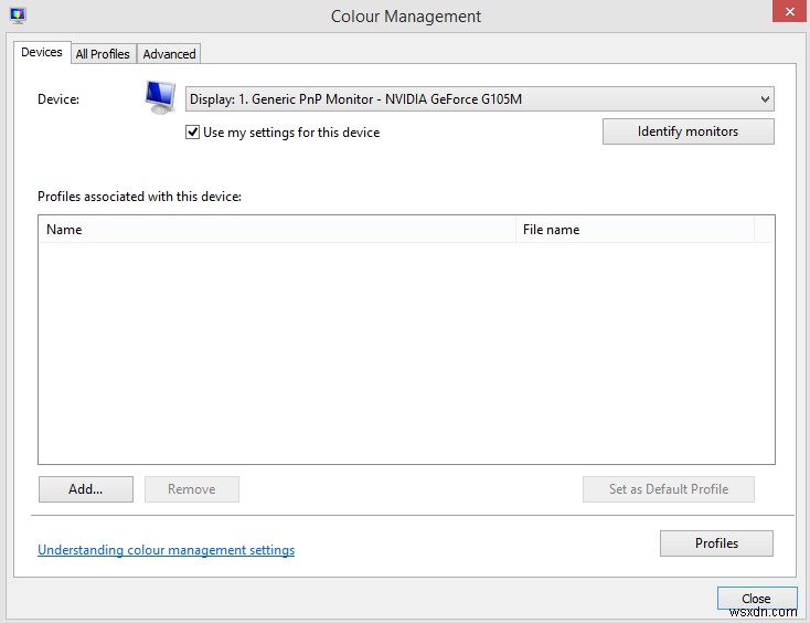 Windows 10 でカラー管理を使用して正しいカラー プロファイルを表示する方法