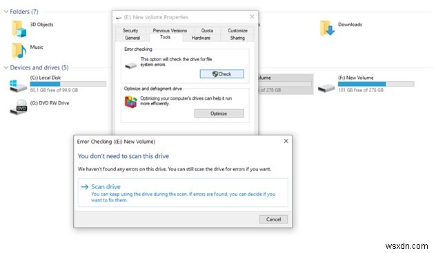 Windows 10 でドライブのスキャンと修復が停止する問題を修正する方法