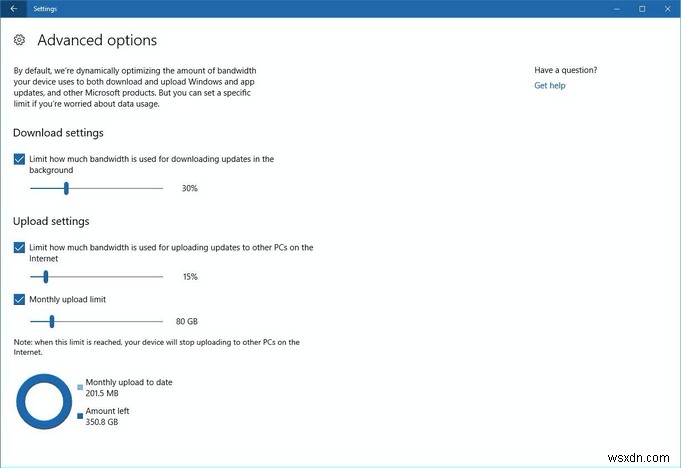 Windows 10 で Windows Update の帯域幅を制限する方法