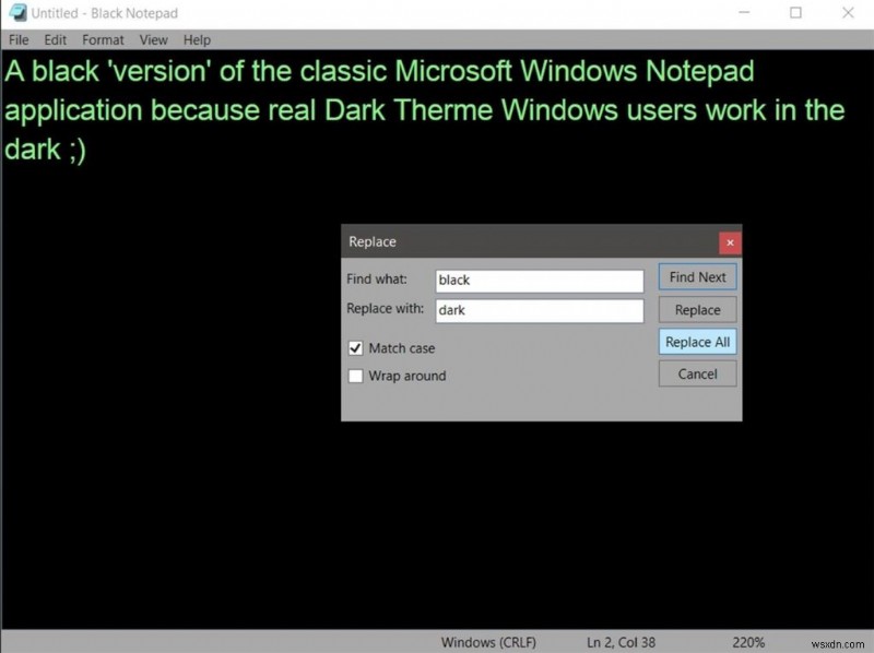 Windows 10 用の黒いメモ帳の代替品を入手する方法