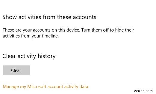 Windows 10 オペレーティング システムはアクティビティ履歴にユーザー情報を記録しますか?