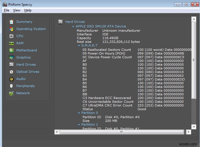 PC の中身は? Speccy は、Windows 10 PC の詳細なシステム情報を提供します