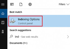 Windows 10 でファイルのインデックスを作成して検索を高速化する方法