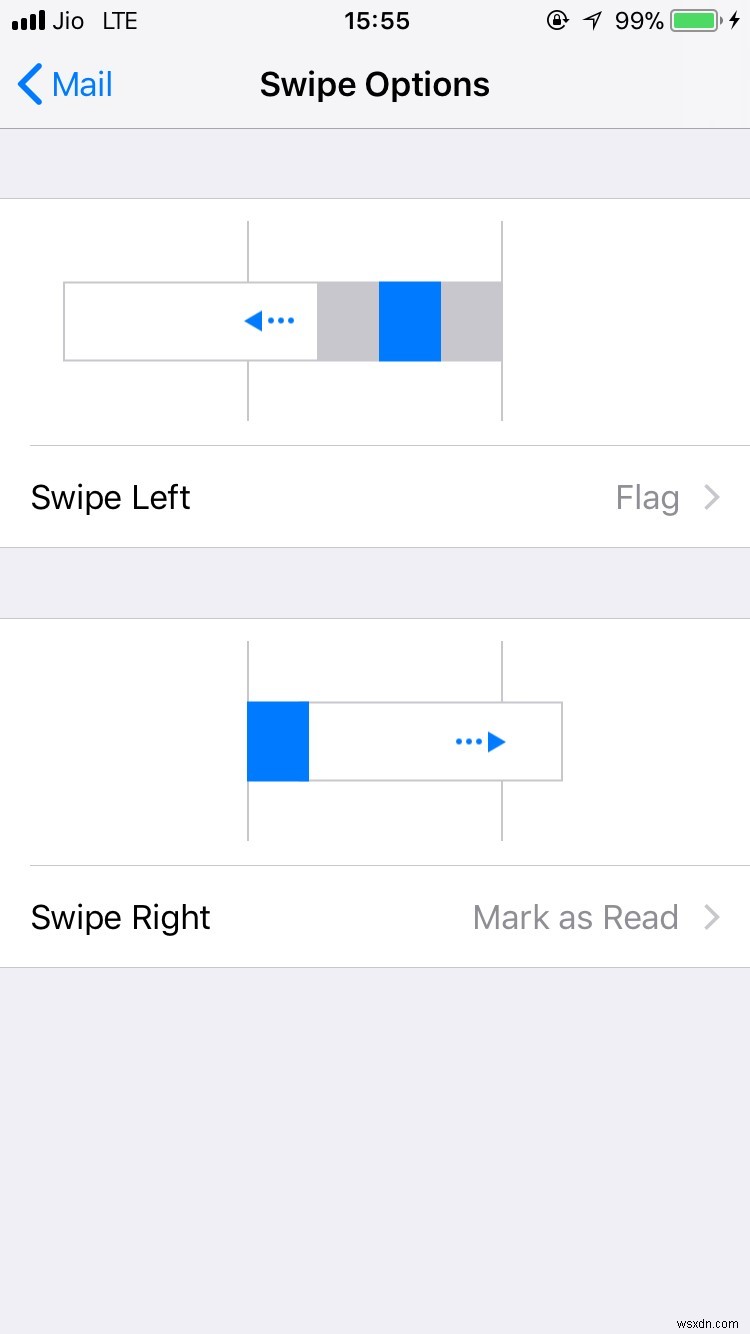iPhone のメール アプリでスワイプ オプションを変更する方法