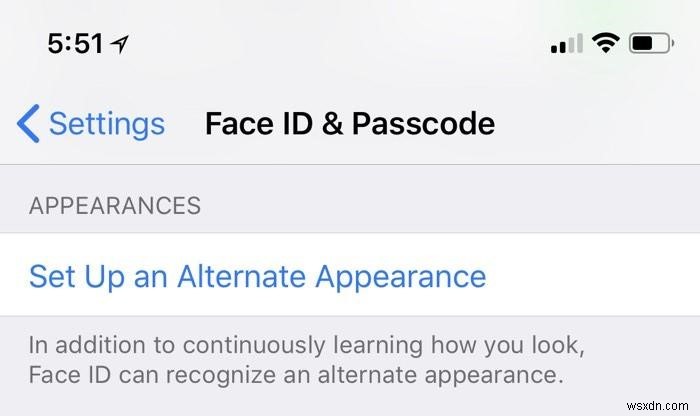 Face ID で別の顔を設定する方法