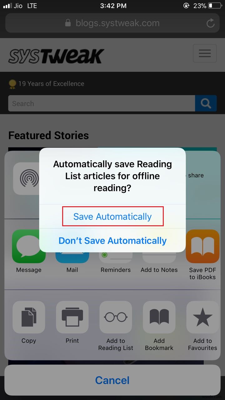 iPhone でオフラインで読むために記事を保存する方法
