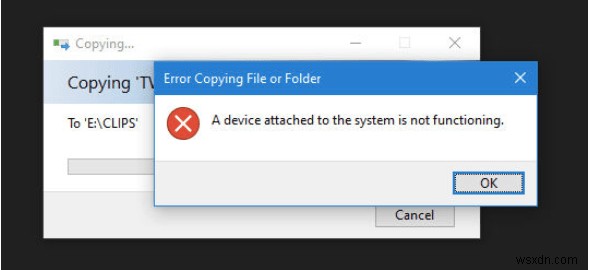 A Device Attached to the System is Not Functioning エラー (修正済み)