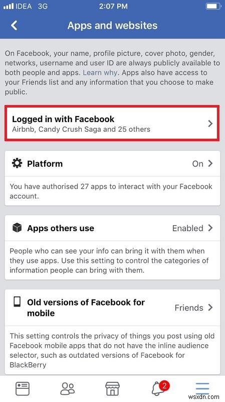 サードパーティのアプリが iPhone で Facebook データを使用するのを阻止する