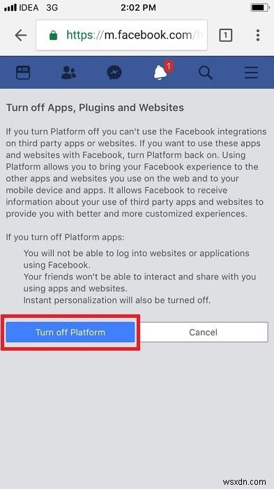 サードパーティのアプリが iPhone で Facebook データを使用するのを阻止する