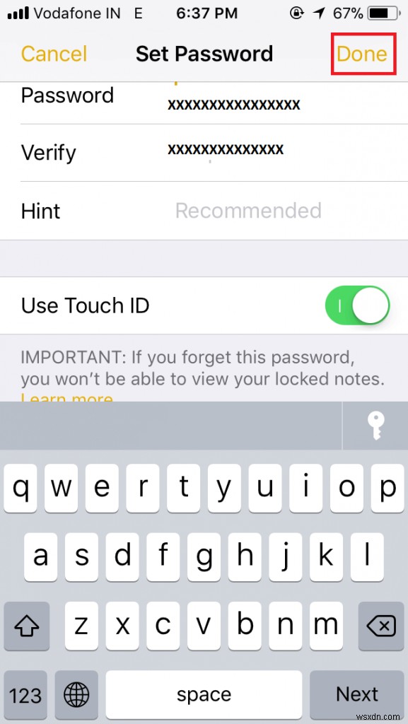 iPhone の Notes アプリでパスワードを設定する方法