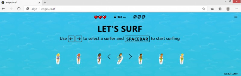 PC で Microsoft Edge サーフ ゲームをプレイするには?