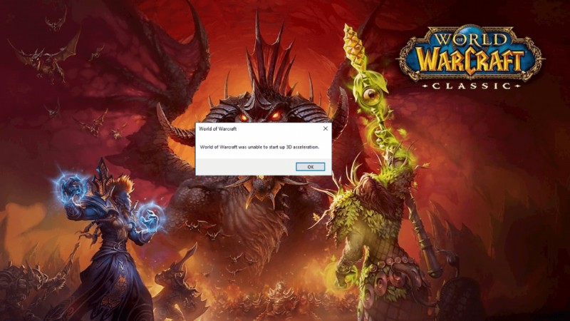 World of Warcraft を起動できない 3D アクセラレーション エラー [修正済み]