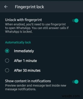 WhatsApp で指紋ロックを設定する方法