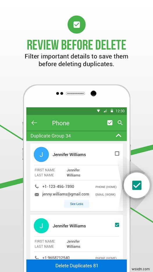 Duplicate Contacts Fixer を使用して電話で連絡先を管理する