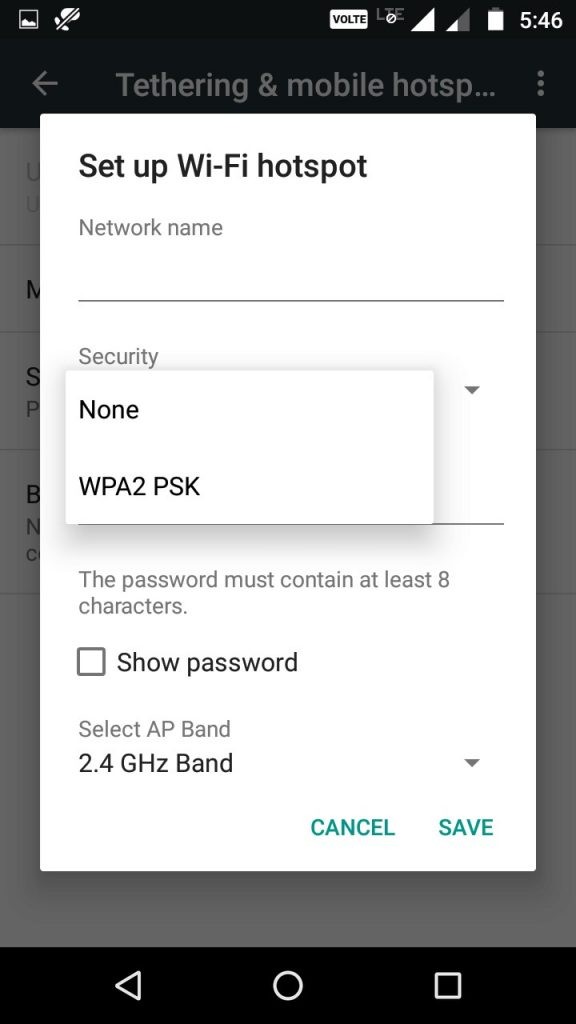 Android スマートフォンを Wi-Fi ホットスポットに変える