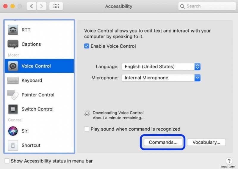 macOS Catalina で音声コントロールを使用する方法