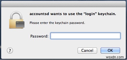 「Accountsd がログイン キーチェーンの使用を要求しています」アラートを修正する方法