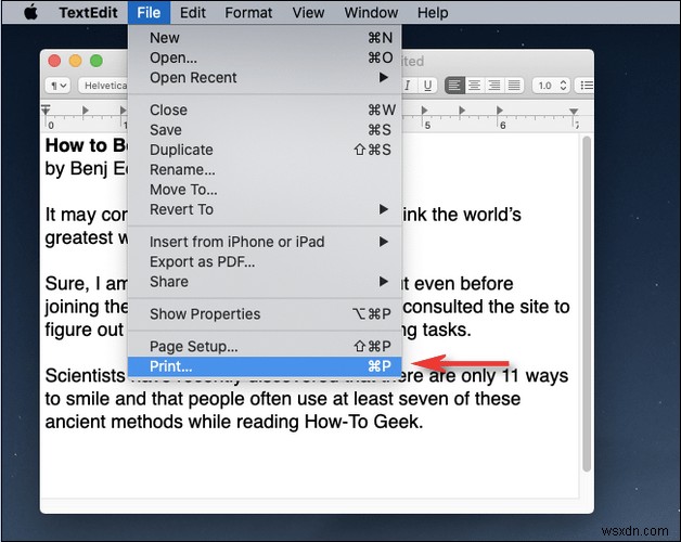 macOS で PDF に印刷する方法