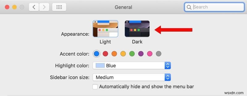 macOS Mojave でダーク モードを有効にする