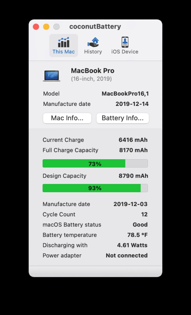 MacBook でバッテリーの状態を確認する方法