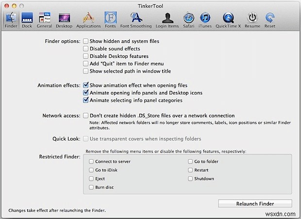 ターミナルを使わずに Mac を調整する