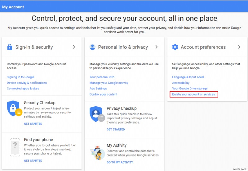 Gmail アカウントを削除する方法