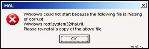 Windows で System32 Hal.dll エラーを修正する方法