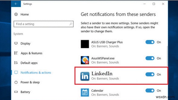 Windows 10 で LinkedIn アプリの通知を無効にする方法
