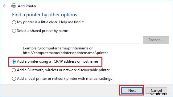 Windows 10 で IP アドレス経由でプリンタをインストールする方法