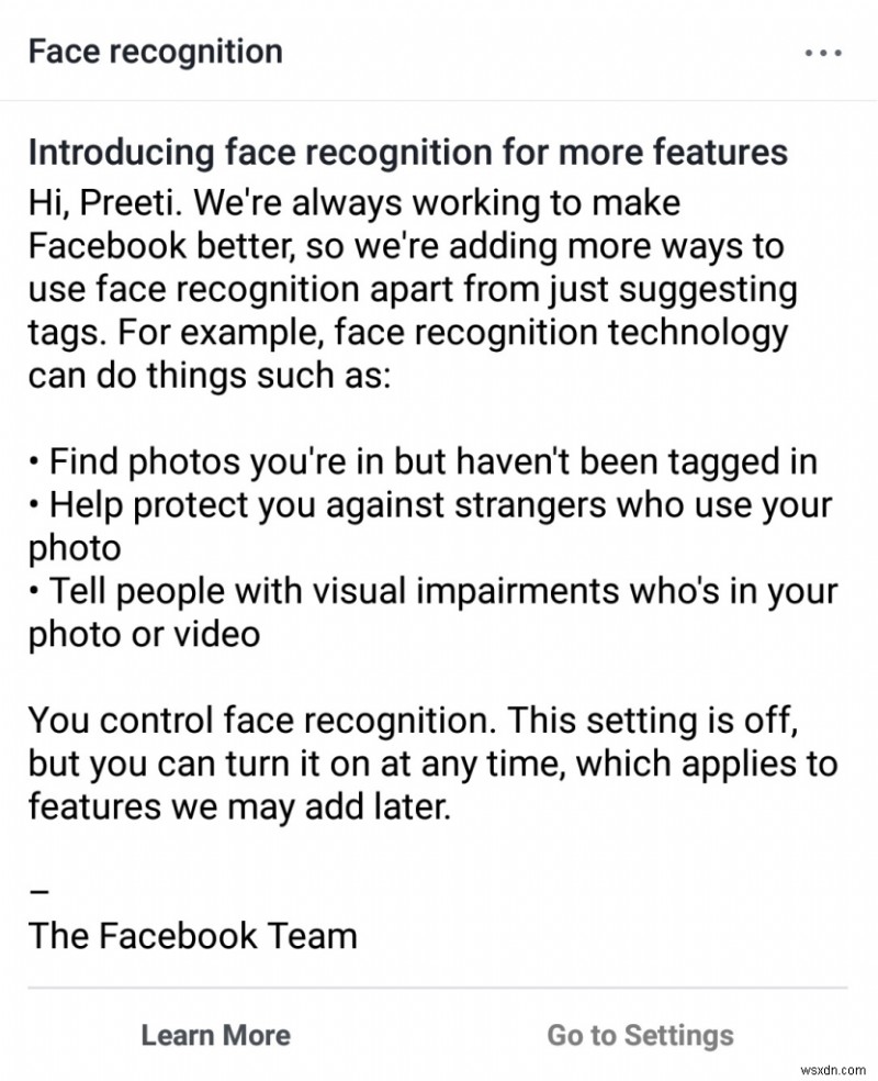Facebook アカウントの顔認識を無効にする方法