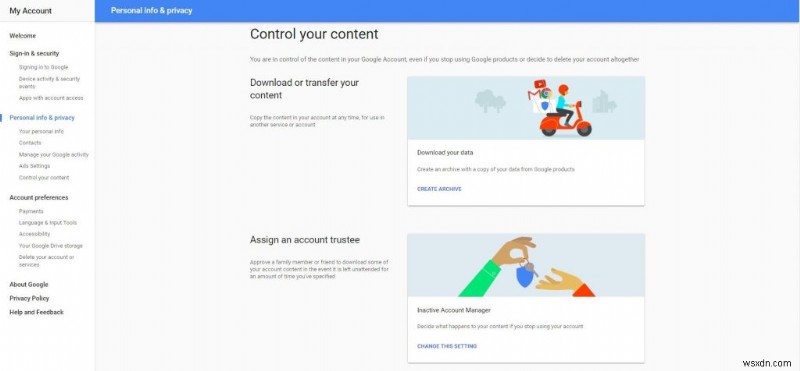 Google データをダウンロードするには:Google データ エクスポートを使用しますか?