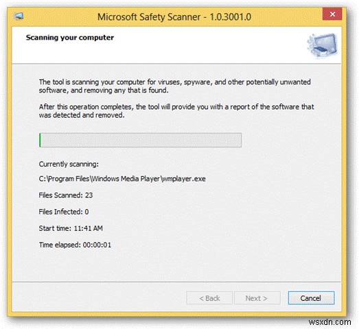 Windows 8 で Microsoft Safety Scanner を使用するには?