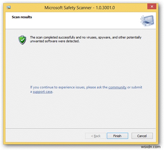 Windows 8 で Microsoft Safety Scanner を使用するには?