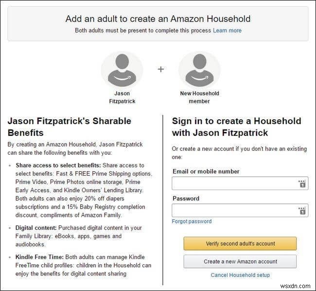 Amazon Household を使用してプライム特典を家族と共有する方法