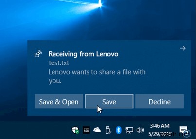 Windows 10 で近距離共有を使用してファイルを転送する方法