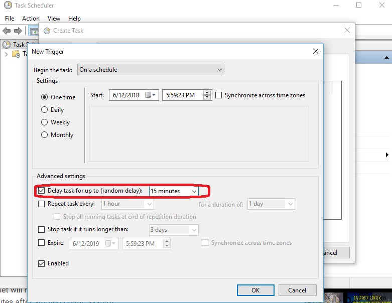 Windows のタスク スケジューラでスケジュールされたタスクを遅らせる方法