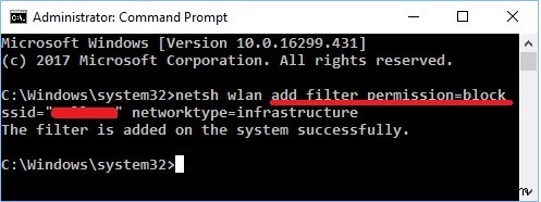 Windows 10 のフィルターからワイヤレス ネットワークを追加または削除する方法