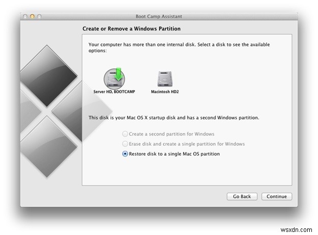 Mac から Windows Boot Camp パーティションを削除する方法