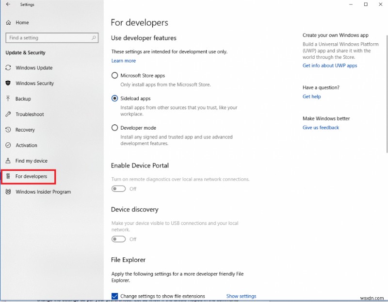 Windows 10 で Windows Update とセキュリティ設定を使用する方法