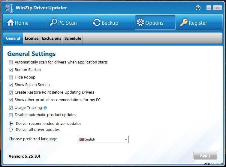 WinZip Driver Updater でシステム ハードウェアに燃料を補給